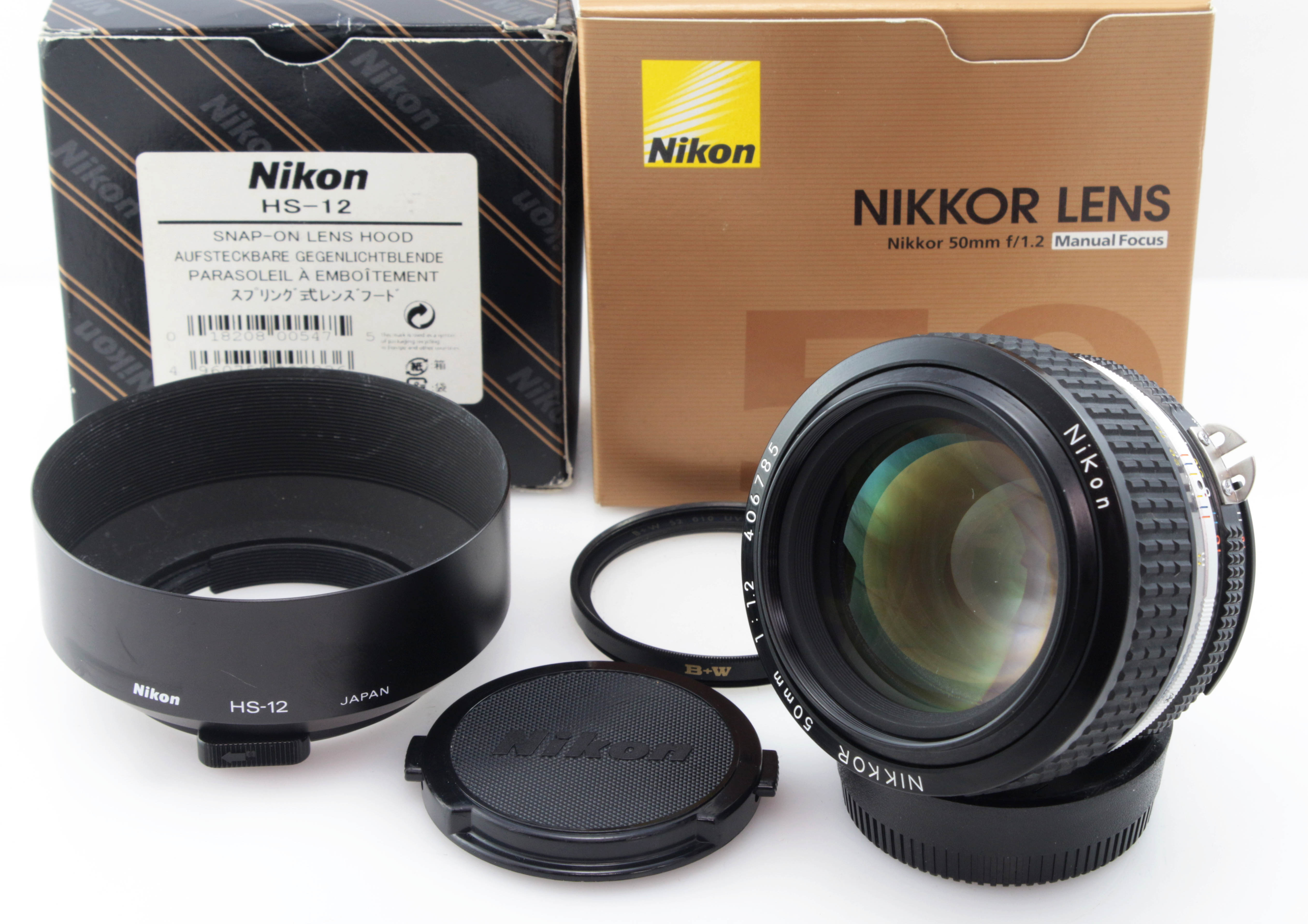 Boxed Nikon Nikkor 50mm f1.2 AIS (AI-S) Super Fast Prime Standard Lens W/ Hood