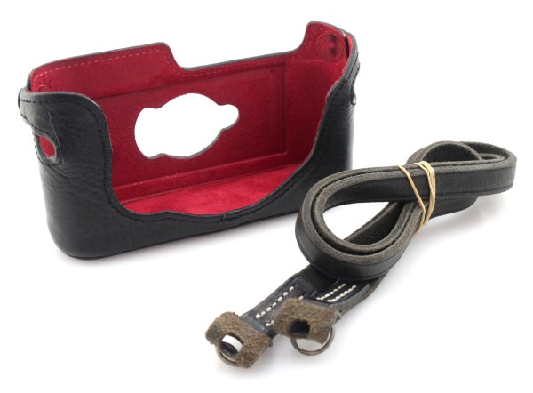 Artisan & artist M7 and M6TTL Leather Black Half Case w/ Leather Strap