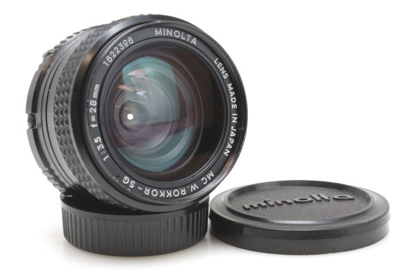 Minolta 28mm f/3.5 MC Rokkor -SG Lens, with Caps - Minolta MD Mount