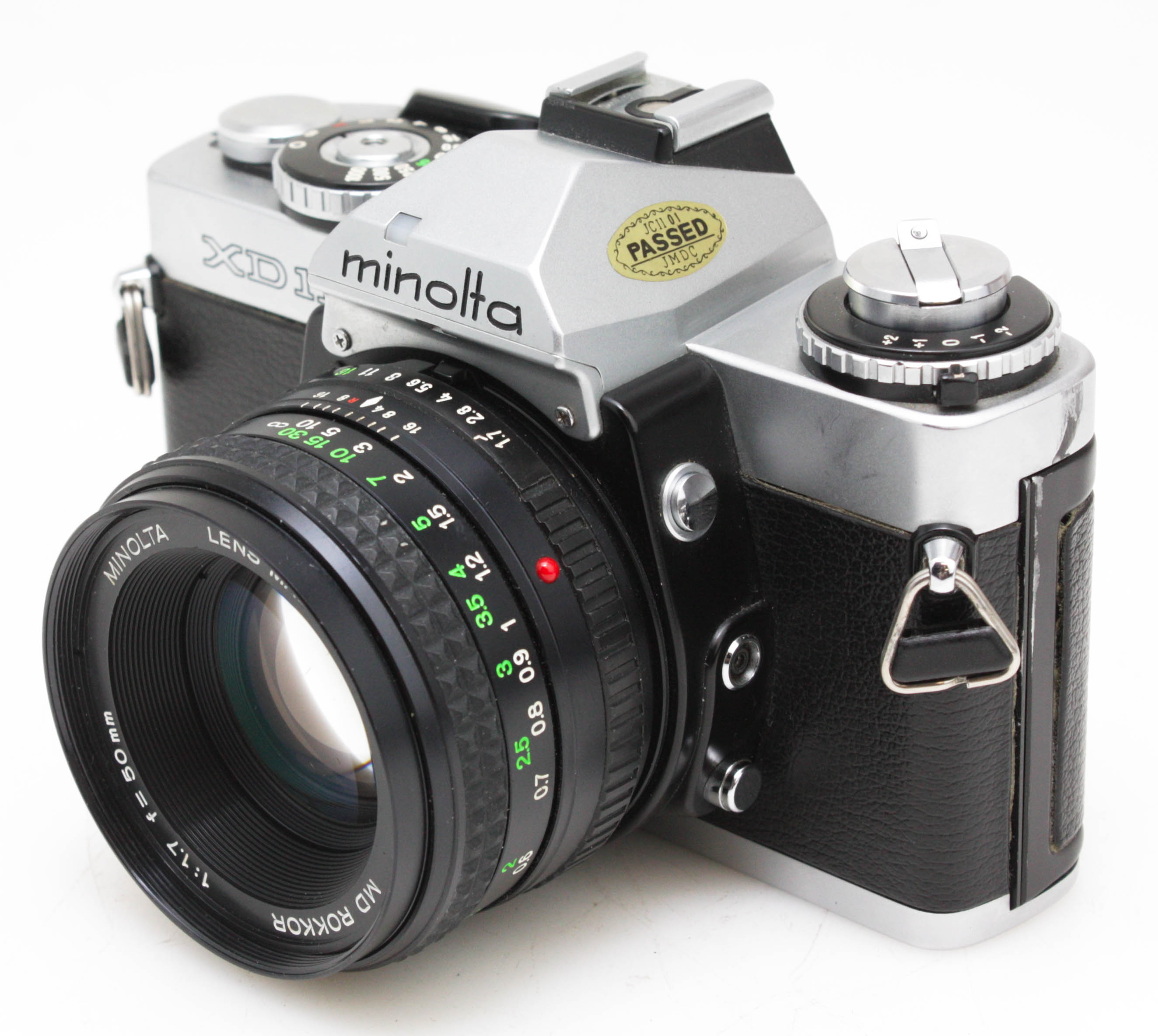 Minolta XD-11 Silver 35mm SLR Film Camera, with Minolta MD Rokkor 50mm f/1.7 - Image 4