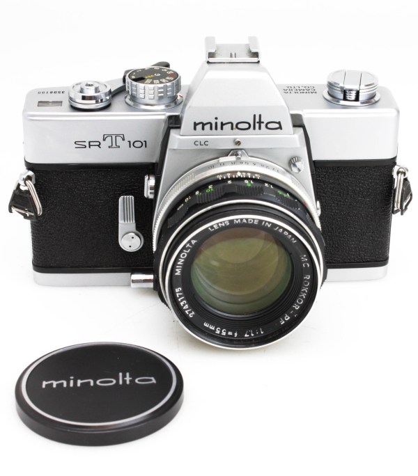 Minolta SRT101 35mm Film SLR Camera W/ 55mm F/1.7 MC ROKKOR Lens