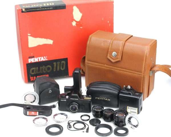 Pentax 110 SLR Subminiature Camera Kit - 2x 18mm PF Pan Focus, 24mm, 50mm f/2.8 Lenses etc.