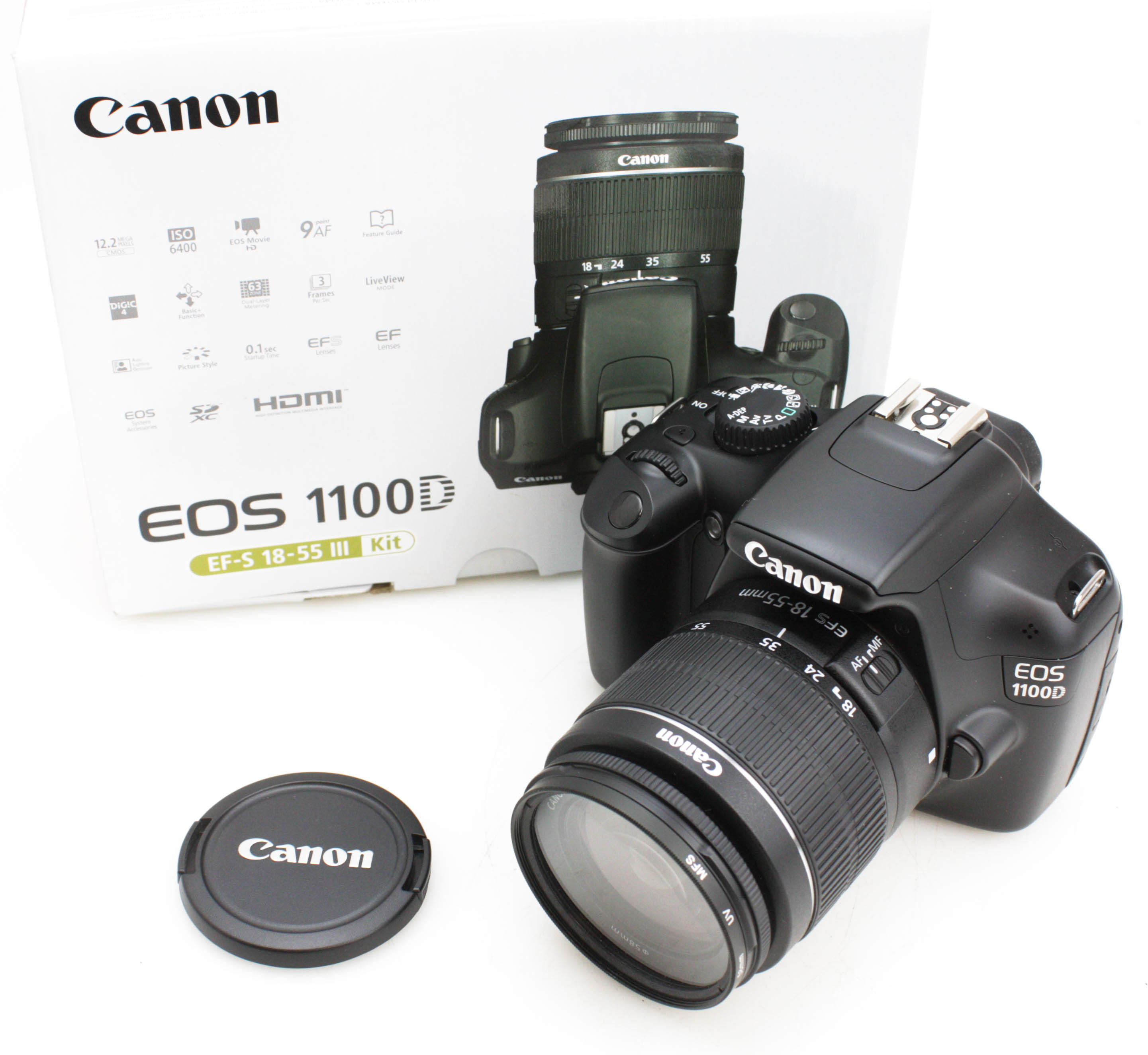 Canon EOS 1100D 12.2MP APS-C Sensor DSLR Camera w/ 18-55mm f3.5-5.6 III Zoom