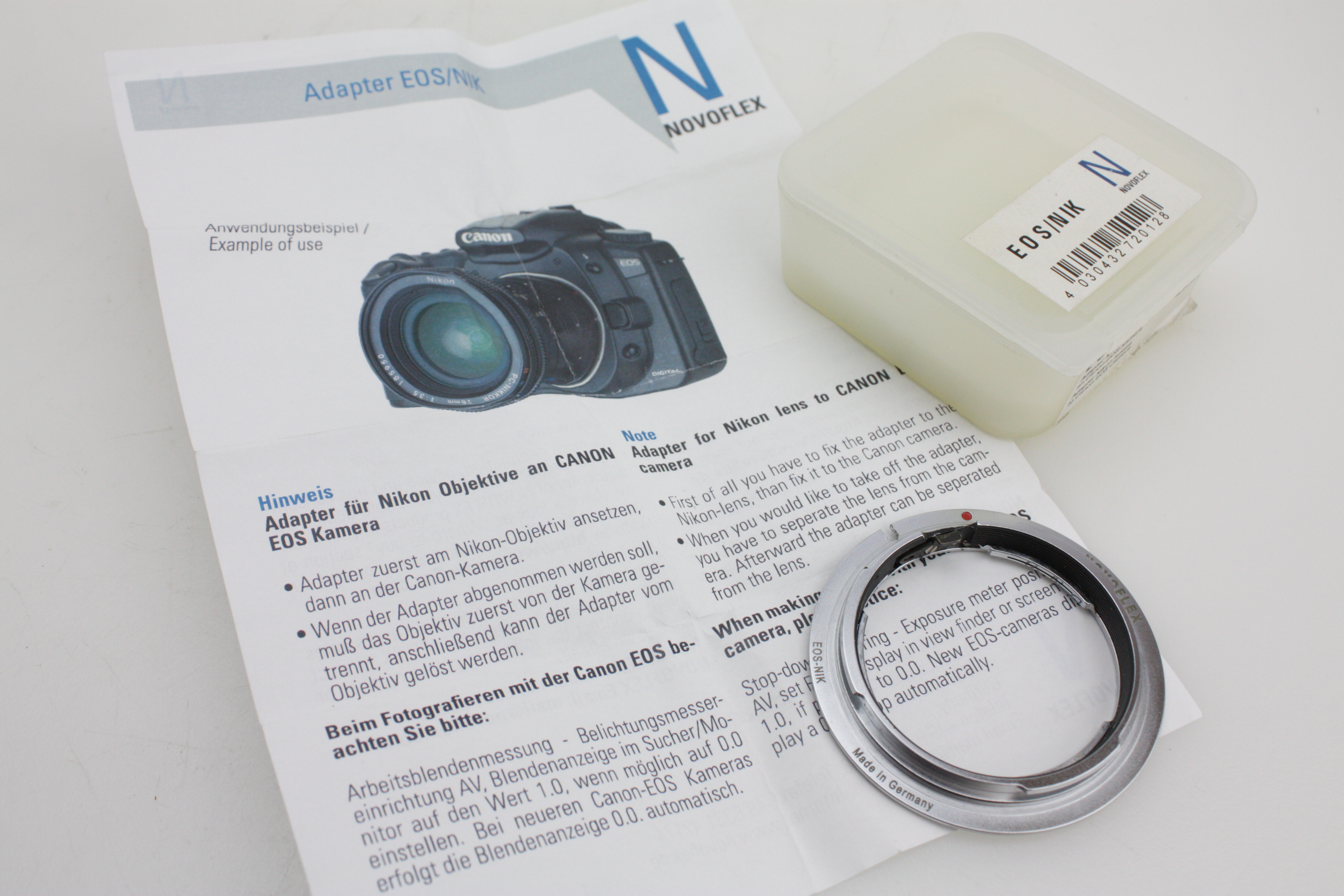 Novoflex ADAPTER for Canon EOS EF camera to Nikon lens