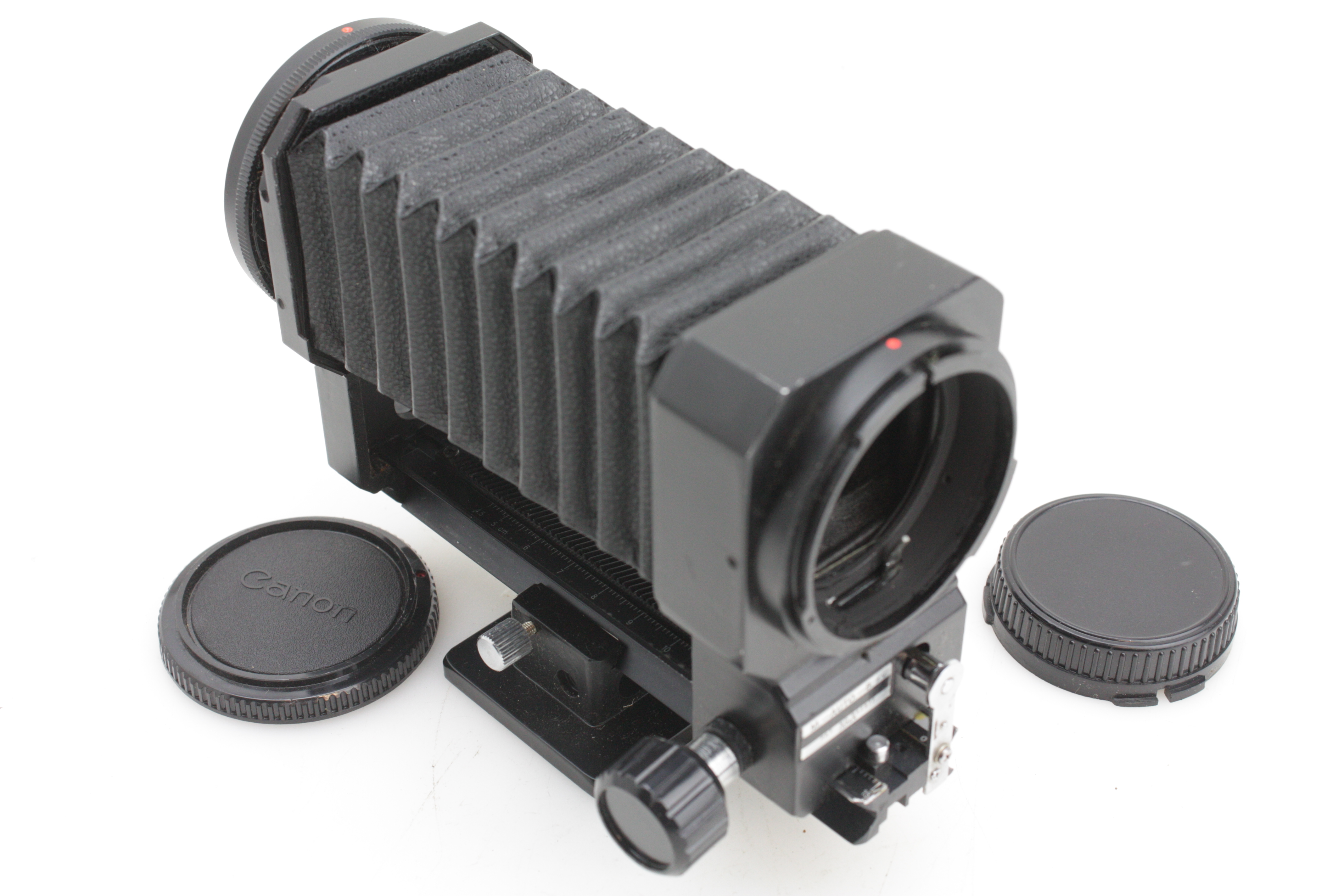 MACRO Canon FD Auto Bellows & Focus Rail +Caps CLOSE-UP