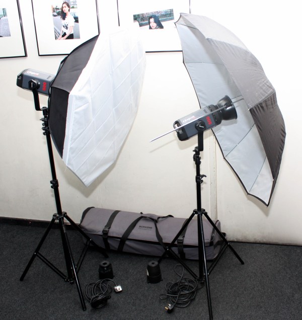 Bowens Esprit 500 2-Head Octa Softbox / Brolly Flash Kit in Roller Case