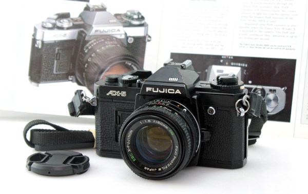 Fujica AX-5 35mm Film SLR Camera w/ X-Fujinon 50mm f/1.6 Standard Prime Lens