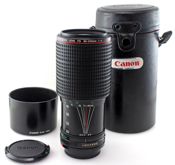 Canon FD 80-200mm f4 L series Telephoto Zoom Lens - FD Mount - w/ BT58 hood case and caps