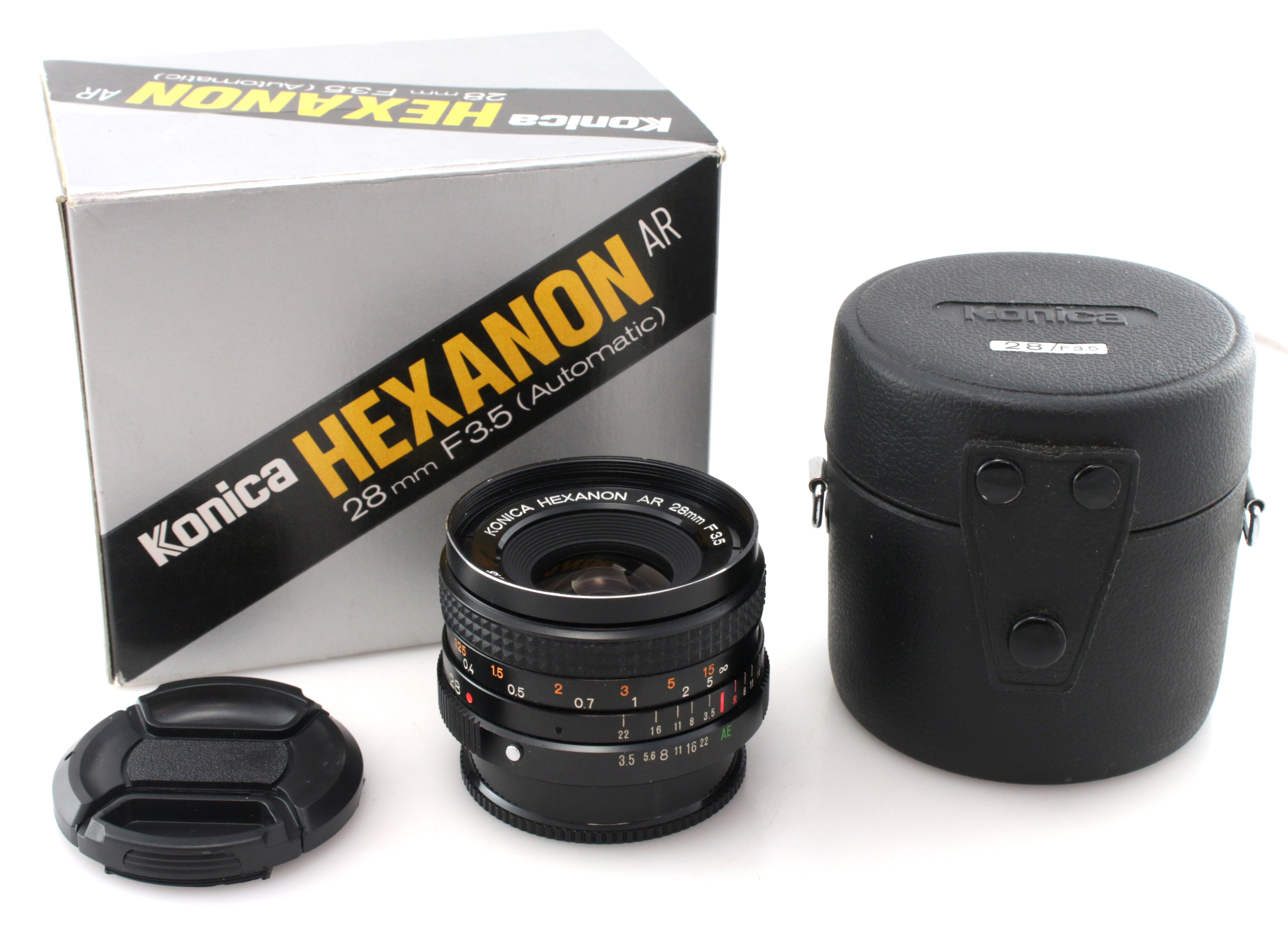 Boxed Konica Hexanon AR 28mm F3.5 Wide Angle Lens - AR mount - Great Condition